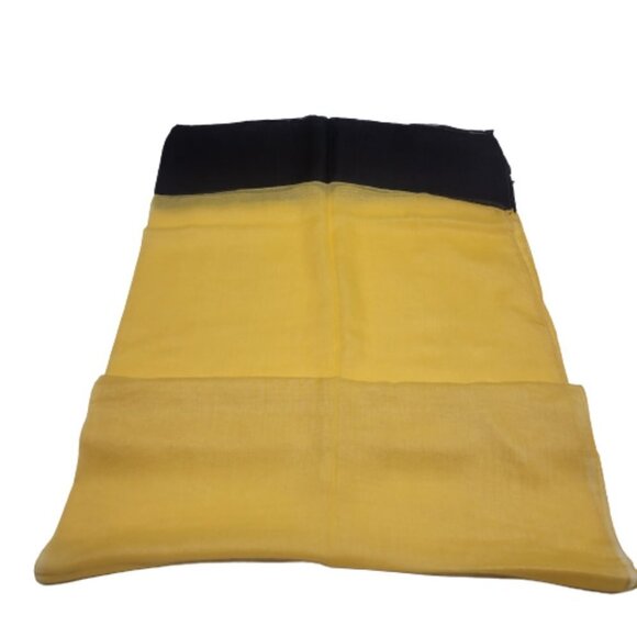 Yellow and Black Pareo or Sarong Beach Cover Up Large Wide Sheer Scarf - NEW - Picture 2 of 8